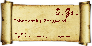 Dobrovszky Zsigmond névjegykártya
